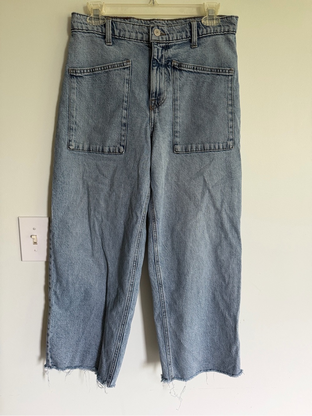 Lucky Brand High Rise Wide Leg Crop Light Wash Jeans Streetwear Casual Everyday